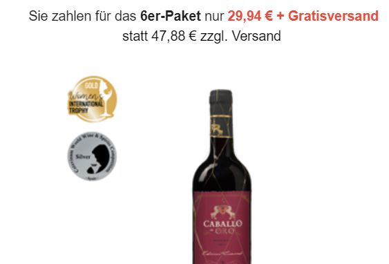 Weinboerse: Goldprämierter Rotwein für 29,94 Euro frei Haus im 6er-Pack