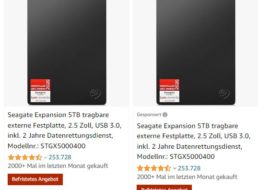 Amazon: „Seagate Expansion“ mit fünf TByte für 119,99 Euro