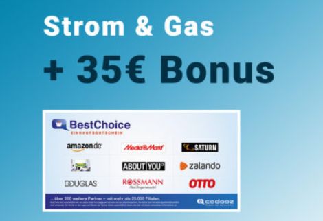 Gratis: Gutschein über 35 Euro zum Stromvertrag / Gasvertrag