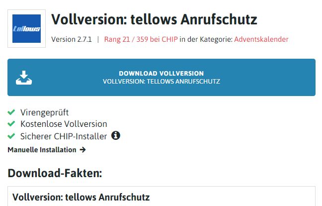 Gratis: Jahresversion von "Tellows Premium" zum Nulltarif