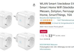 Amazon: Viererset WLAN-Steckdosen mit Überladungsschutz für 29,99 Euro