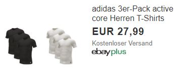 Adidas: Dreierpack T-Shirts für 27,99 Euro frei Haus