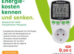 Völkner: Energiekostenmessgerät „Basetech EM-3000“ für 9,99 Euro