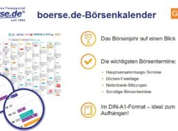 Gratis: Börsenkalender im Format A1 frei Haus