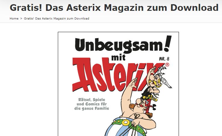 Gratis: "Asterix Magazin" zum kostenlosen Download