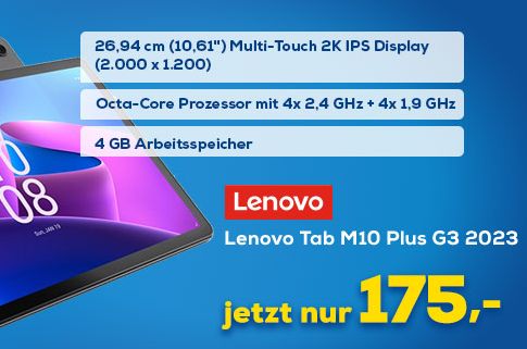 Euronics: Lenovo Tab M10 Plus für 175 Euro