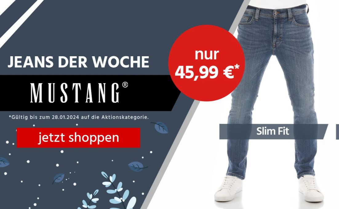 Jeans Direct: Mustang-Jeans für 45,99 Euro frei Haus