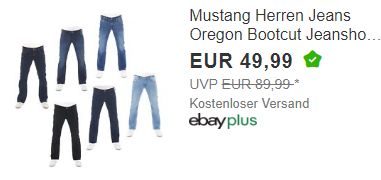 Mustang: Jeans für 49,99 Euro frei Haus bei Ebay