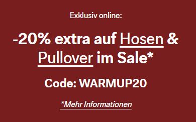 C&A: 20 Prozent Rabatt auf reduzierte Hosen & Pullis