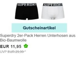 Superdry: Boxershorts aus Bio-Baumwolle im Doppelpack für 9,56 Euro