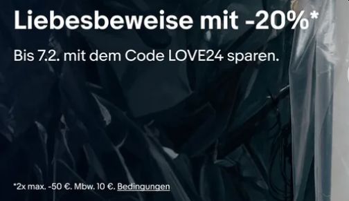 Ebay: 20 Prozent Rabatt auf Valentinstag-Präsente