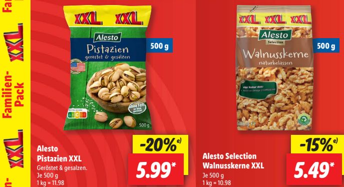 Lidl: XXL-Woche mit Nüssen und Pistazien