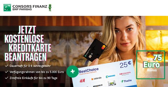 Gratis: 100 Euro Bonus zur Consors Finanz Mastercard