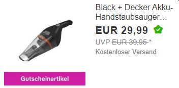 Ebay: Handstaubsauger "Black & Decker NVC115BJL" für 26,99 Euro