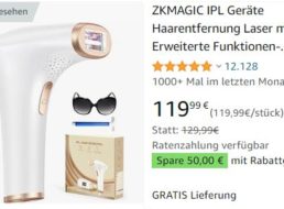 Amazon: IPL-Haarentfernungsgerät für 69,99 Euro frei Haus