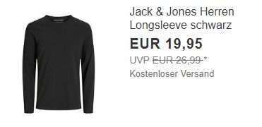 Jack & Jones: Longsleeve für 19,95 Euro via Ebay