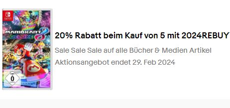 Ebay: 20 Prozent Rabatt im Rebuy-Shop ab 5 Artikeln