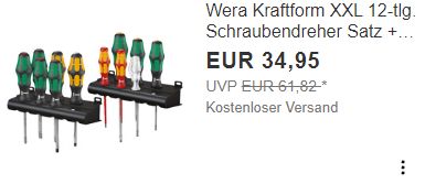 Ebay: Wera-Schraubendreherset zum Bestpreis von 34,95 Euro