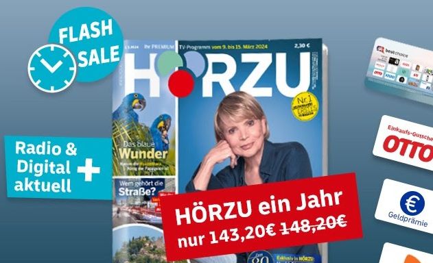 Hörzu: Jahresabo für 143,20 Euro mit Gutschein über 140 Euro