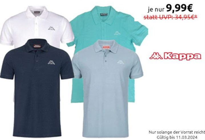 Kappa: Poloshirts für 9,99 Euro via Outlet46