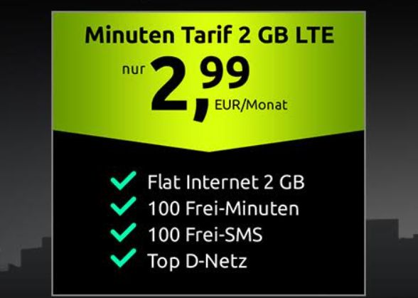 Wieder da: 2 GByte LTE im Vodafone-Netz für 2,99 Euro