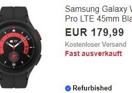 Ebay: „Samsung Galaxy Watch 5 Pro LTE“ refurb für 179,99 Euro