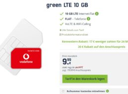 Freenet: Green LTE im Vodafone-Netz ab 9,99 Euro / Monat