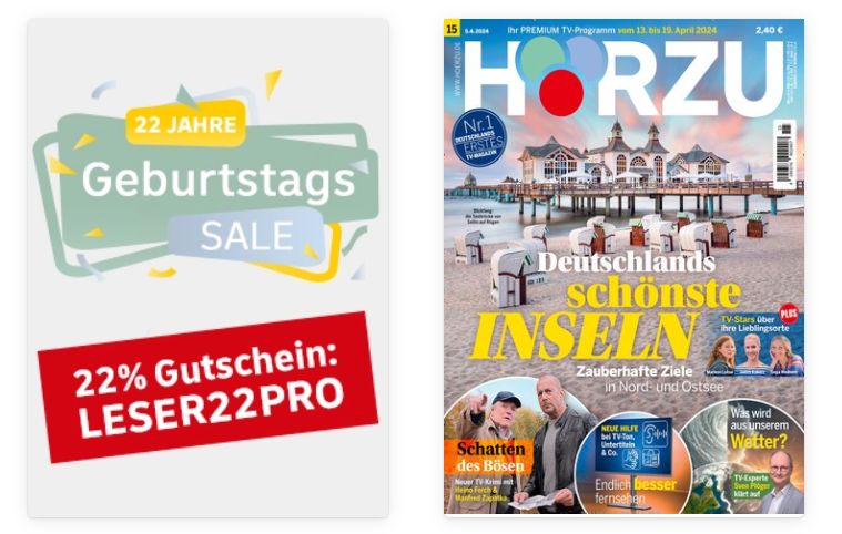 Leserservice: 22 Prozent Rabatt auf über 350 Zeitschriftenabos