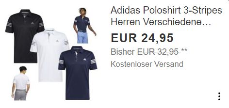 Adidas: Poloshirts für 24,95 Euro frei Haus