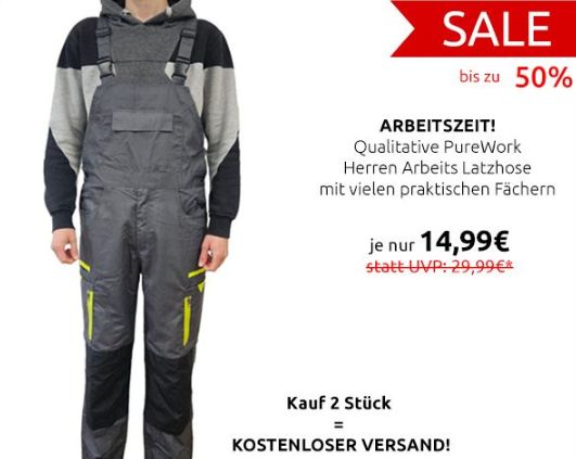 Outlet46: Arbeits-Latzhose von Purework für 14,99 Euro