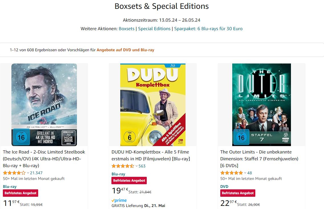 Amazon: Boxsets und Special Editions mit Rabatt