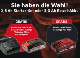 Völkner: Gratis-Akku von Einhell beim Kauf von Aktionsgeräten