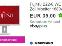 Ebay: Fujitsu-Bildschirm Refurb für 31,50 Euro frei Haus