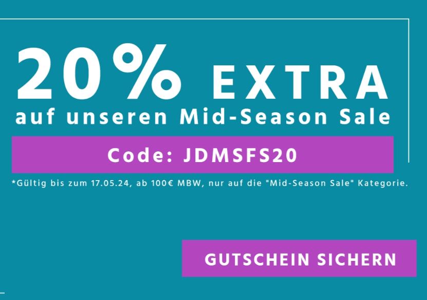 Jeans Direct: 20 Prozent Rabatt auf Sale-Artikel bis Mitternacht