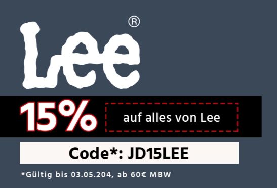Lee: Rabatt von 15 Prozent bei "Jeans Direct"