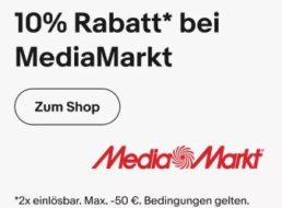 MediaMarkt: 10 Prozent Rabatt auf alles bei Ebay