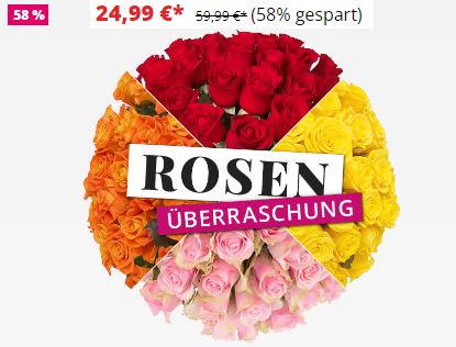 Blumeideal: 50 langstielige Rosen für 24,99 statt 59,99 Euro