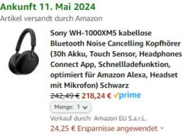 B-Ware: ANC-Kopfhörer Sony WH 1000XM5 via Amazon für 218,24 Euro