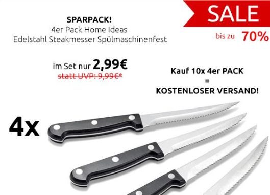 Outlet46: Steak-Messersets für 2,99 Euro