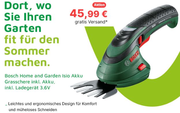 Völkner: Akku-Grasschere von Bosch für 45,99 Euro frei Haus