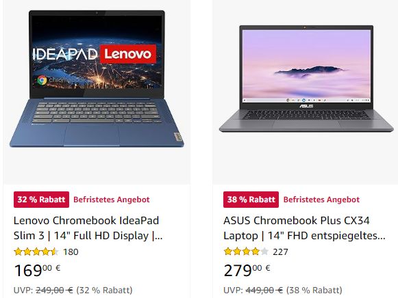 Amazon: Chromebook-Woche mit Angeboten ab 169 Euro