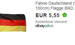 Ebay: Deutschlandflagge für 5,55 Euro frei Haus