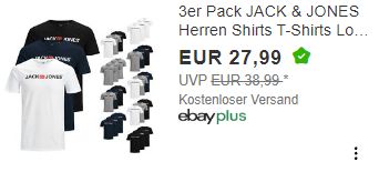 Jack&Jones: T-Shirts im Dreierpack für 27,99 Euro frei Haus