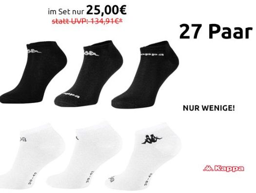 Kappa: Socken im 27er-Pack für 25 Euro bei Outlet46