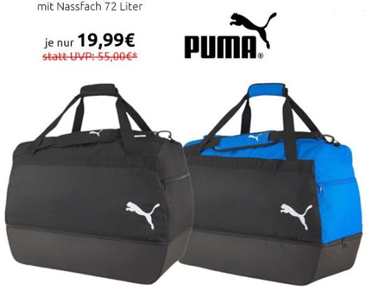 Puma: Sporttasche mit 72 Liter Inhalt für 19,99 Euro