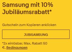 Ebay: 10 Prozent Rabatt auf Samsung-Produkte bis Donnerstag