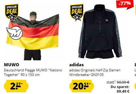 Sportspar: Restgrößen-Sale mit Flaggen für 2,27 Euro