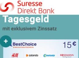 Bonus-Angebot: 3,8 Prozent aufs Tagesgeld und 15 Euro geschenkt