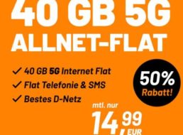 Telekom-Netz: 40 GByte 5G-Volumen für 14,99 Euro