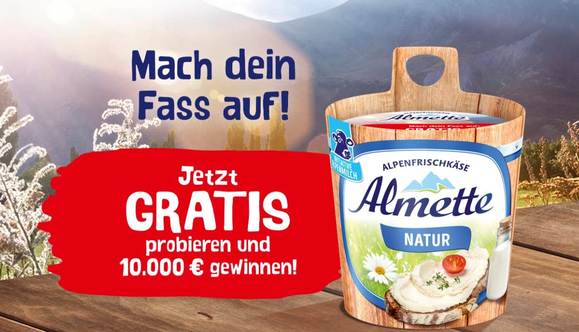 Gratis: Almette-Frischkäse via Cashback